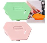 2PCS Magnetic Seam Guide for Sewing Machine,Polygonal Hemmer Guide with Scale,Multifunctional Polygonal Seam Guide,Strong Magnetic Sewing Guide,Universal Sewing Accessory & Supplies(Green+Pink)