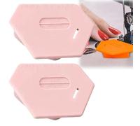 2PCS Magnetic Seam Guide for Sewing Machine,Polygonal Hemmer Guide with Scale,Multifunctional Polygonal Seam Guide,Strong Magnetic Sewing Guide,Universal Sewing Accessory & Supplies(Pink)