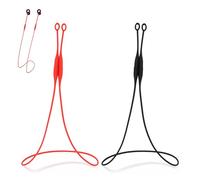 2Pcs Magnetic Silicone Earbud Strap, Anti-Lost Neck Lanyard with Modular Connection Tips, Sports Earphone Cord for Detachable Ear Tips, Sweatproof and Secure for Gym, Running, Travel (Red & Black)
