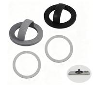 2PCS Magnetic Silicone Phone Grip Holder, Loop Stand and Finger Strap, Compatible with MagSafe for iPhone 16/15/14/13/12 Series, Easy Install and Remove(Gray+Black)