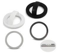 2PCS Magnetic Silicone Phone Grip Holder, Loop Stand and Finger Strap, Compatible with MagSafe for iPhone 16/15/14/13/12 Series, Easy Install and Remove(Black + White)