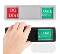 2pcs Magnetic Slider Privacy Sign Indicator with Do Not Disturb | Aluminum and Rubber Magnet Build, Tool-free Mounting, Office or Restroom Use, Includes Sticker Tape and Magnets