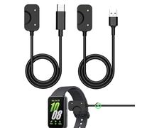 2PCS Magnetic Smartwatch Charger Compatible with Samsung Galaxy Fit 3,USB+Type C Charging Cable 1M - Black
