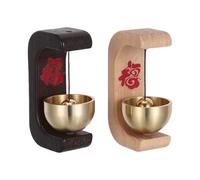 2pcs Magnetic Wooden Doorbell Chime Bell for Entryway Reminder, Brass