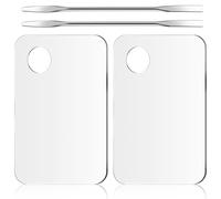 2Pcs Make up Palette Stainless Steel Set, Reusable Paleta Para Mezclar Maquillaje for Foundation, Art Pigments