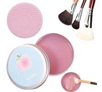 2PCS Makeup Brush Cleaner - Make up Brush Cleaner Mat and Soap Set,Solid Brushes Cleaning Mat Removes Cosmetic Color,BrushCleaner Pad for Cleaning Makeup Sponges Brushes,Gifts for Women Moms Girls