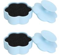 2pcs Makeup Brush Color Removal Sponge Flower Shaped Silicone Cleaning Mat Textured Pattern for Deep Cleaning Multifunctional Brush Cleaner with Suction Cup Cover Portable Make Precision...