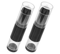 2pcs Makeup Brush Travel Blush with Refillable Bottle, Black Plastic