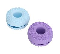 2pcs Makeup Brushes Cleansing Bowl Cute Shaped Soft Silicone Cosmetic Brushes Washing Tool Blue Purple