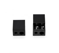 2Pcs Makeup Pencil Sharpener, Dual Hole Sharpener with Container, Black