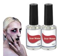 2PCS Makeup Scar Makeup Scarring Liquid, 15ml*2 Collodion Scarring Liquid , With A Built-in Brush On The Bottle Cap, Suitable For Halloween, Role-playing, And Theatrical Performances