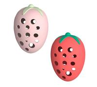 2PCS Makeup Sponge Holder for Women-Cute Strawberry Shaped Makeup Blender Holder,Double-Sided Breathable Silicone Case for Travel or Daily Use