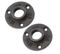 2Pcs Malleable Iron Pipe Fittings Wall Floor Flange Rusty Industrial 3/4'' BSP