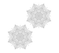 2pcs Mandala Wall Sticker Ethnic Style Plain Colour PVC Decal