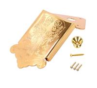 2Pcs Mandolin Tailpiece Cover - 8-String Mandolin Tailpiece with Buckle and Screws | Instrument Parts Accessories - for Arched Top Enhancing Sound Sustain and Intonation(Gold)