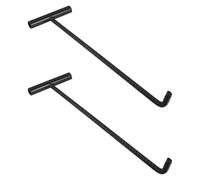 2pcs Manhole Hook Stainless Steel T Hook Sturdy Fire Protection Simple Design Practical Lifting Tool for Industrial Use