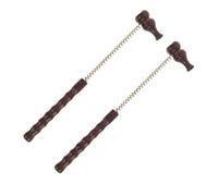 2pcs Manual Back Massage Hammer with Integrated Spring 15 Inch Wooden | Handheld Tool for Shoulders and Trigger Points, Portable Home Office Use, Brown Wood and Metal Build