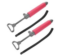 2pcs Manual Bilge Pump with Hose for Kayak and Small Boats, Portable | Plastic Body, Ergonomic Handle and Sealed Valve Core, Reaches Tight Hull Spots, Backup for Rainwater Removal Onboard