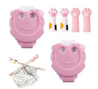 2PCS Manual Knitting Counter and 4PCS Knitting Needle Stoppers, Row Counter for Knitting UK, Knitting Accessories with Cat Paw Needle Stoppers, Compact Travel Size for Crafters