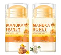 2PCS Manuka Honey Foot Cream, Cracked Heel Repair Cream for Very Dry Feet & Hands, Intensive Foot Moisturiser Balm for Deep Cracked Skin, Hands & Feet Care for Women & Men