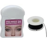 2Pcs Mapping String for Eyebrows, Pre-Inked Microblading Mapping String Microblading Brows String Supplies (Black)