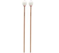 2Pcs Marimba Mallets with Maple Rods and Woolen Twisted Heads, Percussion Instrument Playing Accessories for Beginners, Soft Oval Mallets for Marimba Practice and (bald wood pole)