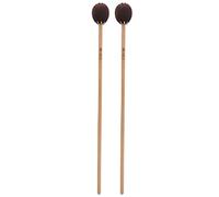 2Pcs Marimba Mallets with Maple Wood Rods and Woolen Twisted Heads, Percussion Instrument Hammers for Marimba Playing, Soft Yet Durable Mallets for Beginners and Practice Sessions (brown wood pole)