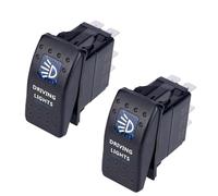 2Pcs Marine Boats Rockers Switches 5 Pin Toggle 20A 12V LED Lighted Waterproof Rockers For Waterproof Rocker Switches