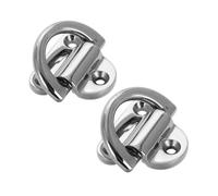 2pcs Marine Grade D Ring Tie down Anchor, 8mm Stainless Steel | Boat Lashing Point, Surface Mount with Adjustable Fitting, Silver Finish for Yachts, Truck Voyages