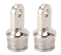 2PCS Marine Grade Stainless Steel External Eye End Top Cap for 78in Round Pipe Boat Fitting