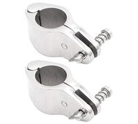 2PCS Marine Jaw Slide Pipe Clamp, 25mm with Pin, Stainless Steel Jaw Slide Marine Hardware Fittings, Awning Clamp Clip Deck Hardware for Boat Bimini Top Jaw Slide Hinged