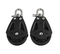 2Pcs Marine Pulley Block Set, Heavy Duty Pulley Block Single Pulley Block Fits for Marine Sailboat, Max Load 460KG