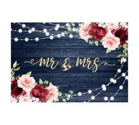 2pcs Marriage Photography Background Board Decor Wedding Ceremony Bridal Portrait Photocall Backdrop For Backdrop(Blue,Vinyl 220x150cm)