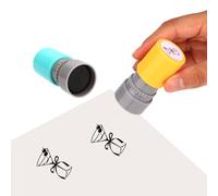 2pcs Martini Glass Stamper, Cyan & Yellow Cocktail Self Inking Rubber Stamp for Parties Festivals Pubs Discos Loyalty Cards Promotions Stamp Activity