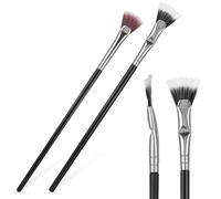 2Pcs Mascara Fan Brush for Lashes, Folding Angle Scalloped Lash Brush Multifunctional Eyelash Brush with Soft Bristles Mascara Applicator Makeup Tool for Upper Lower Eye Lash Natural Lifted