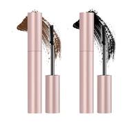 2Pcs Mascara Set Black & Brown - Waterproof Smudge-Proof Lengthening Tubing Mascara with 4D Silk Fiber, Volumizing Curling Formula for Natural Looking Lashes (Black+brown)