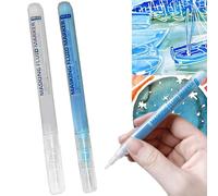 2Pcs Masking Fluid Pen Set for Watercolour Painting, Art Supplies with 0.7mm Precision Tip, Masking Fluid Marker Pen for Adults Arts and Crafts, Drawing Pens and Watercolor Art Pens#White & Blue