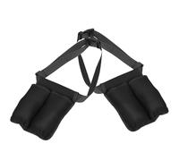 2pcs Massage Oil Bottle Waist Bag, Double Pocket Neoprene Belt | Spa Therapist Waist Bag, Adjustable Lotion Pouch, Quick Access, Black, Lightweight, Pirate Pouch