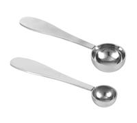 2pcs Matcha Spoons, Stainless Steel 1 & 3 Gram Measuring Scoops Matcha Powder Measuring Tool, Easy to Clean & Dishwasher Safe (Silver)