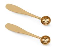 2pcs Matcha Spoons, Stainless Steel 1 Gram Measuring Scoops Matcha Powder Measuring Tool, Easy to Clean & Dishwasher Safe (Gold)