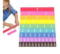 2pcs Math Teaching Fraction Strips, Magnetic Fractions Tiles, Colorful Fraction Tiles, Preschool Kids Home Education Activity School Manipulatives For Kindergarten