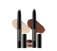 2PCS Matte Eyeshadow Stick Set - Desert & Pecan Waterproof Blendable Cream Eye Pencil, 3 in 1 Makeup Crayon with Eyeliner & Highlighter, Long Lasting Smudge Proof for Mature Eyes