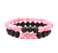 2pcs Matte Lava Rock Lava Rock Elastic Beads 8mm Lava Stone Aromatherapy Essential Oil Diffuser Tiger Eye Bracelet Energy Yoga Bracelet Healing Aromatherapy Jewelry, Stone, No Gemstones