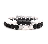 2pcs Matte Lava Rock Lava Rock Elastic Beads 8mm Lava Stone Aromatherapy Essential Oil Diffuser Tiger Eye Bracelet Energy Yoga Bracelet Healing Aromatherapy Jewelry, Stone, No Gemstones