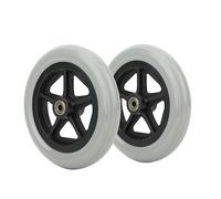 2PCS Max Load 7 Inch Wheelchair Walker Replacement Wheels Anti-Slip Rubber Single-Wheel Steering Wheelchair Front Caster Rollator for Wheelchairs Carts