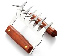 2Pcs Meat Claws for Shredding, 6-Prong Bear Claw with Bottle Opener & Cutting Edge, Stainless Steel Pulled Pork Claws and Carving Fork for BBQ, Kitchen, Grilling - Bear Claw