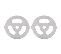 2pcs Meat Grinder Blade 304 Stainless Steel Cutting Plate 7mm/0.3in ID for 5#/B Type Meat Grinder (7MM Large Three-Hole mesh Knife)