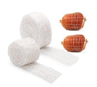 2pcs Meat Netting Rolls 1m & 3m, 16 Hole Elastic Ham Netting Smoked Meat Poultry Ham Sock Netting Beef Netting Precut Butcher Twine Netting for Delicious Meat Sausage Making