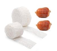 2pcs Meat Netting Rolls 1m & 3m, 18 Hole Elastic Ham Netting Smoked Meat Poultry Ham Sock Netting Beef Netting Precut Butcher Twine Netting for Making Delicious Meat Sausages