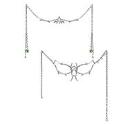 2Pcs Mechanical Special-Shaped Face Fringed Cosplay Halloween Earrings Advanced Facial Decoration For Women Metal Irregular Chain Halloween Party Prom